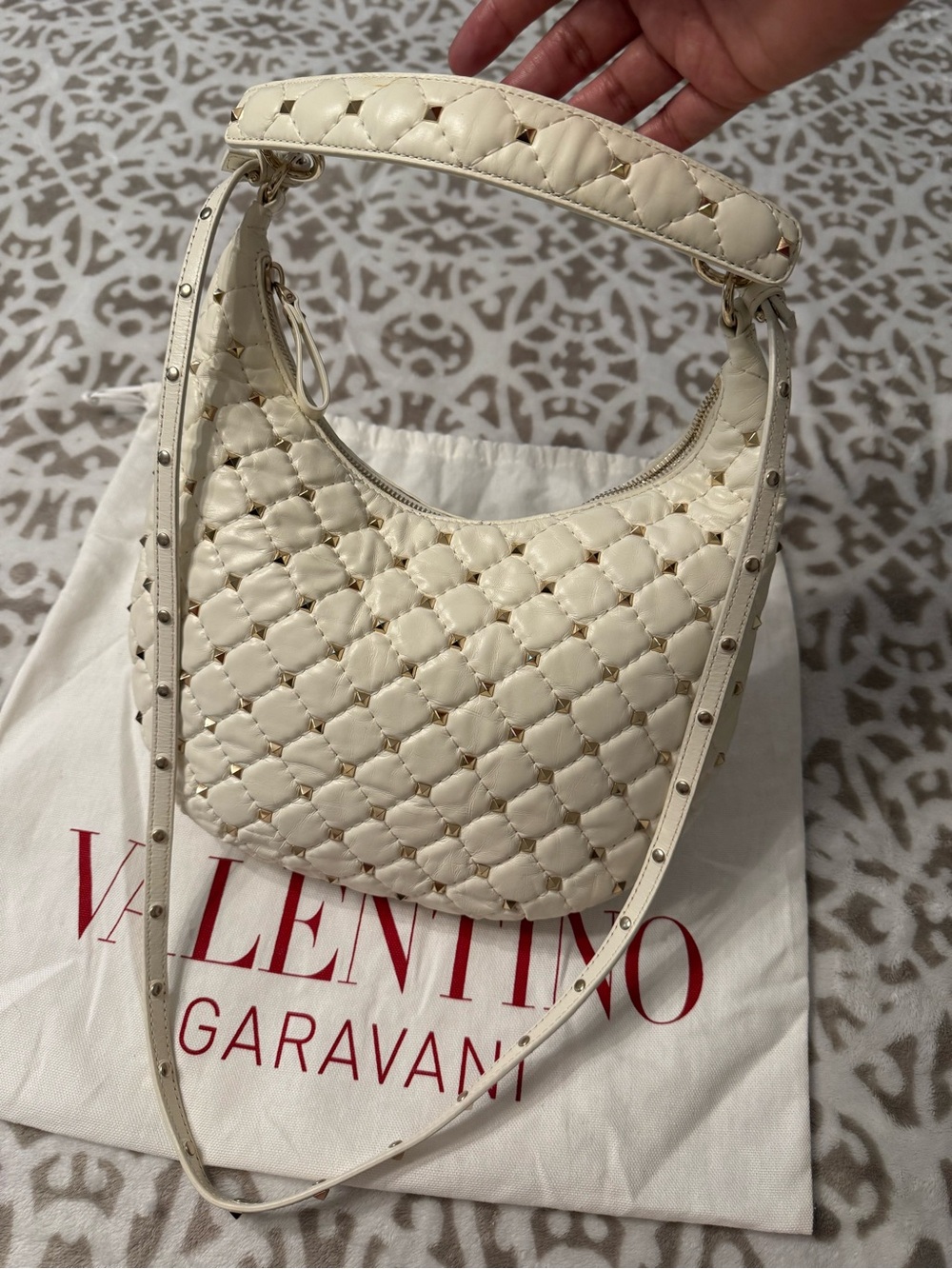 Valentino Garavani Rockstud Spike Quilted Hobo Bag